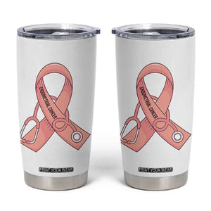 Endometrial Cancer Healthcare Warrior Tumbler Cup Peach Stethoscope Nurse