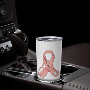 Endometrial Cancer Healthcare Warrior Tumbler Cup Peach Stethoscope Nurse