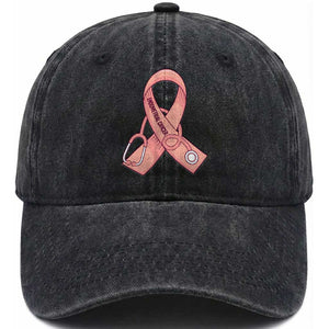 Endometrial Cancer Healthcare Warrior Washed Cotton Baseball Cap Peach Stethoscope Nurse