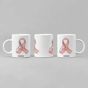 Endometrial Cancer Healthcare Warrior Coffee Mug Peach Stethoscope Nurse
