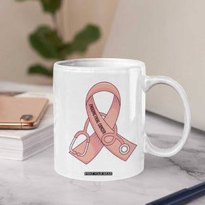 Endometrial Cancer Healthcare Warrior Coffee Mug Peach Stethoscope Nurse