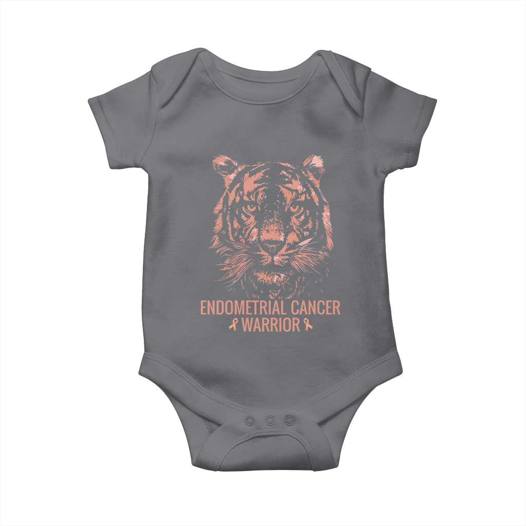 Endometrial Cancer Warrior Tiger Baby Onesie Strength Courage Hope