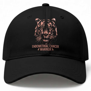 Endometrial Cancer Warrior Tiger Baseball Cap Strength Courage Hope
