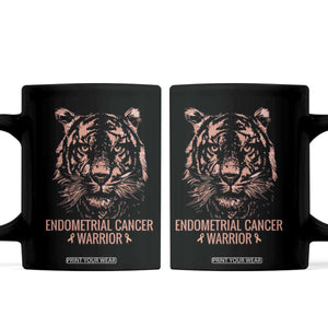 Endometrial Cancer Warrior Tiger Coffee Mug Strength Courage Hope