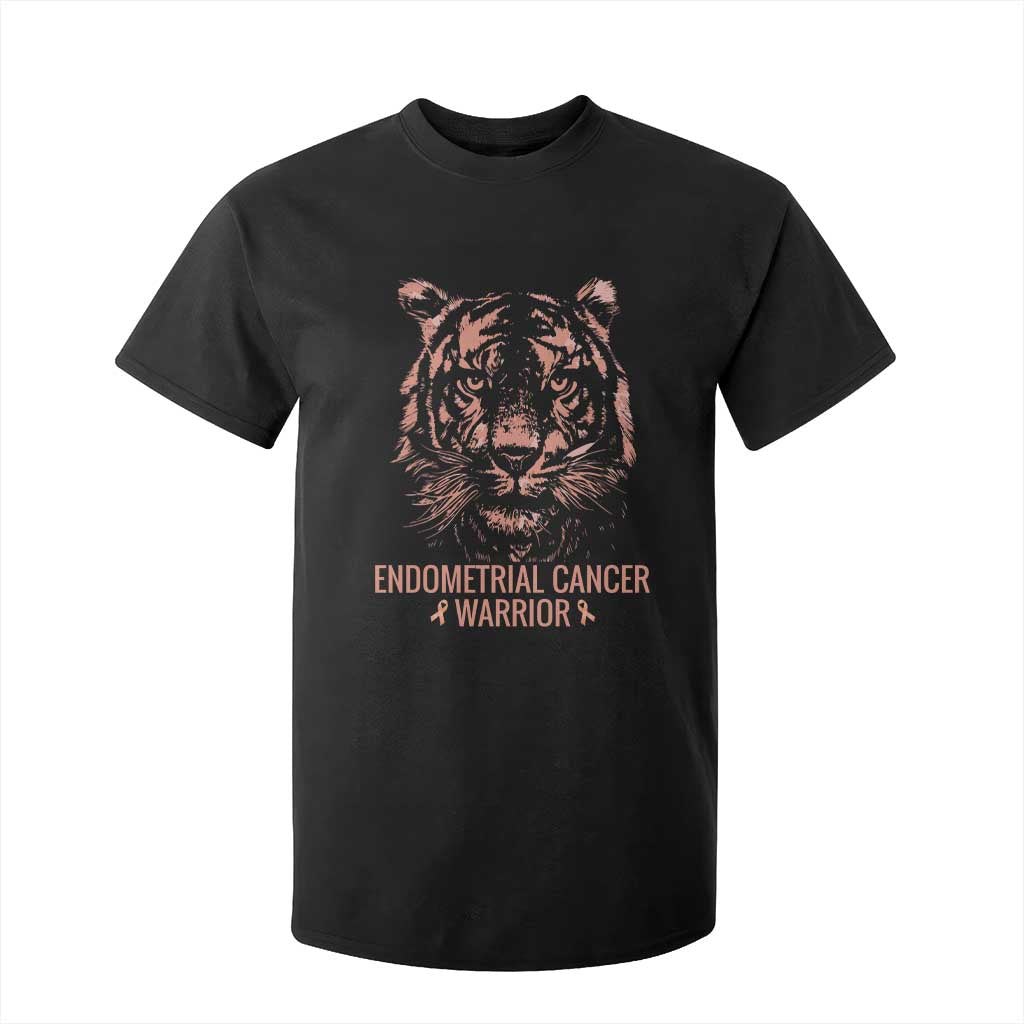 Endometrial Cancer Warrior Tiger T Shirt For Kid Strength Courage Hope TS12 Black Print Your Wear