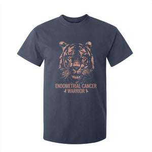 Endometrial Cancer Warrior Tiger T Shirt For Kid Strength Courage Hope