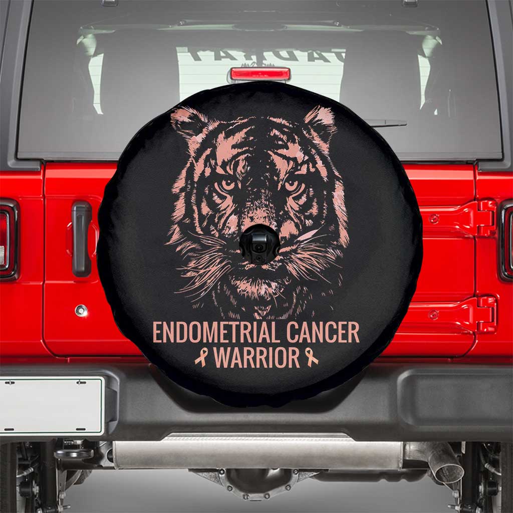 Endometrial Cancer Warrior Tiger Spare Tire Cover Strength Courage Hope