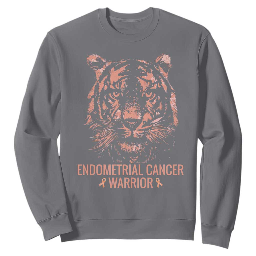 Endometrial Cancer Warrior Tiger Sweatshirt Strength Courage Hope