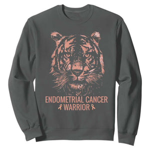 Endometrial Cancer Warrior Tiger Sweatshirt Strength Courage Hope