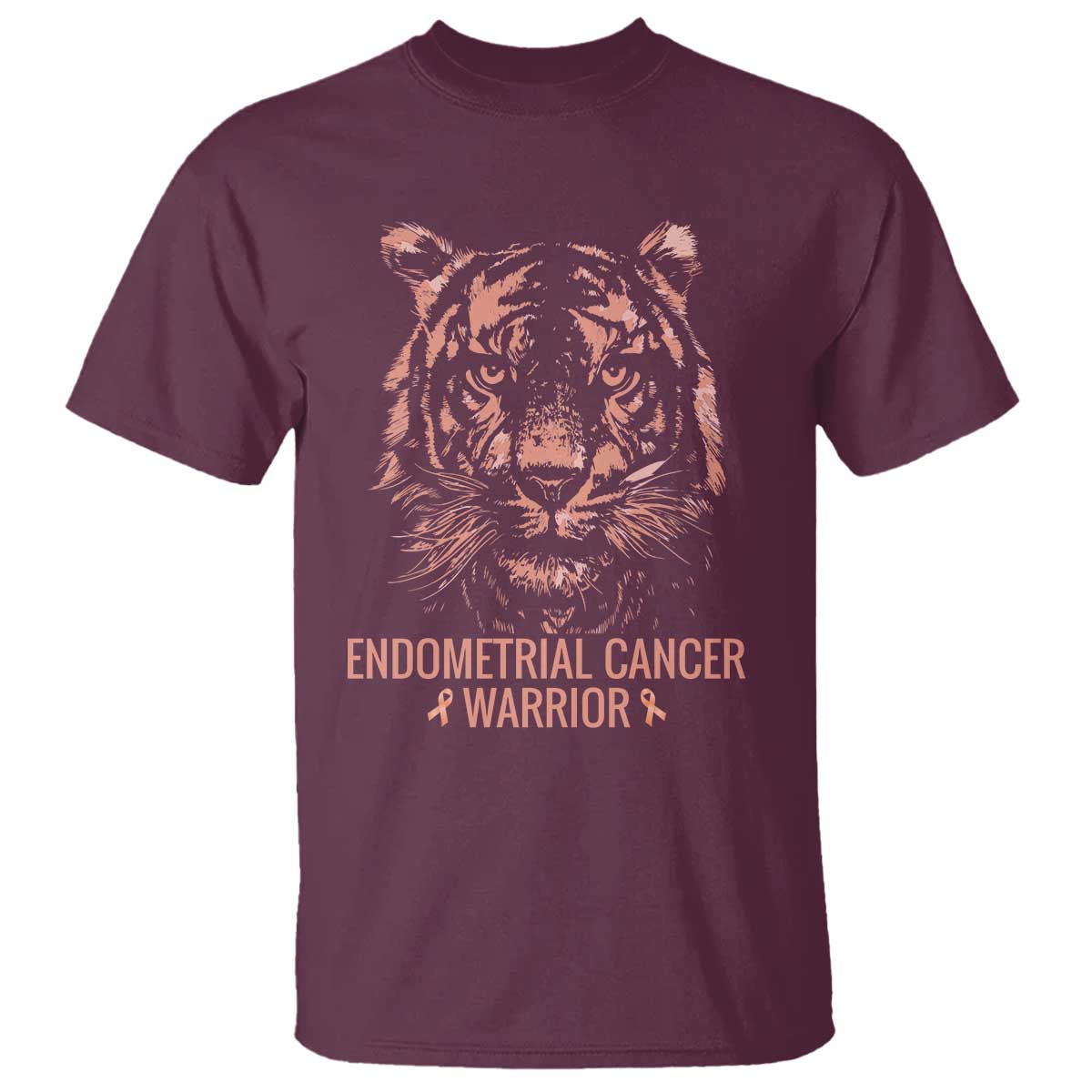 Endometrial Cancer Warrior Tiger T Shirt Strength Courage Hope