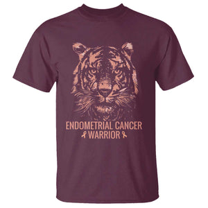 Endometrial Cancer Warrior Tiger T Shirt Strength Courage Hope