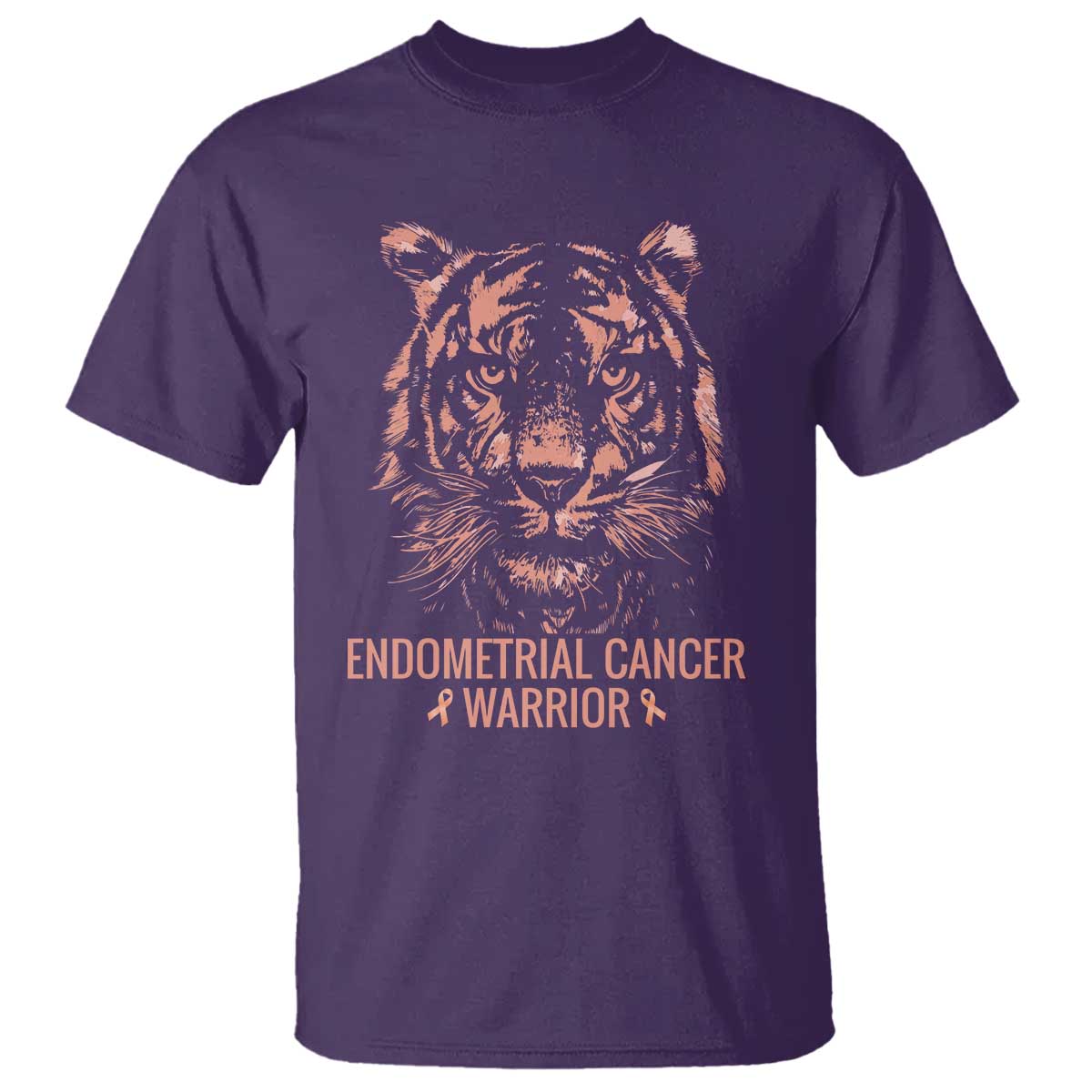 Endometrial Cancer Warrior Tiger T Shirt Strength Courage Hope