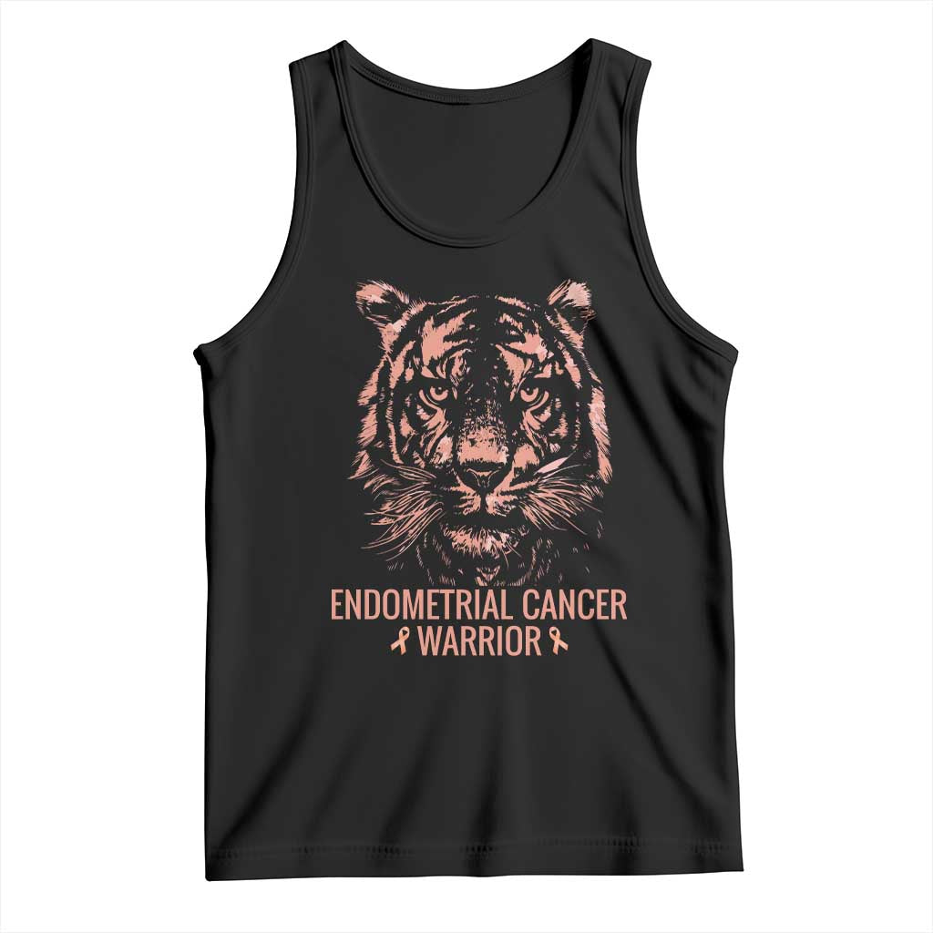 Endometrial Cancer Warrior Tiger Tank Top Strength Courage Hope