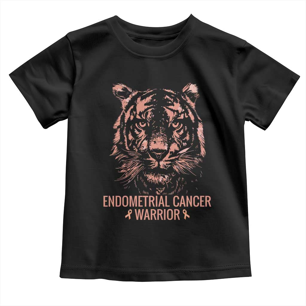 Endometrial Cancer Warrior Tiger Toddler T Shirt Strength Courage Hope