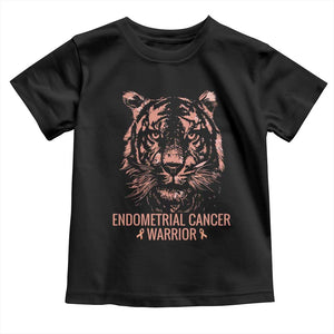 Endometrial Cancer Warrior Tiger Toddler T Shirt Strength Courage Hope