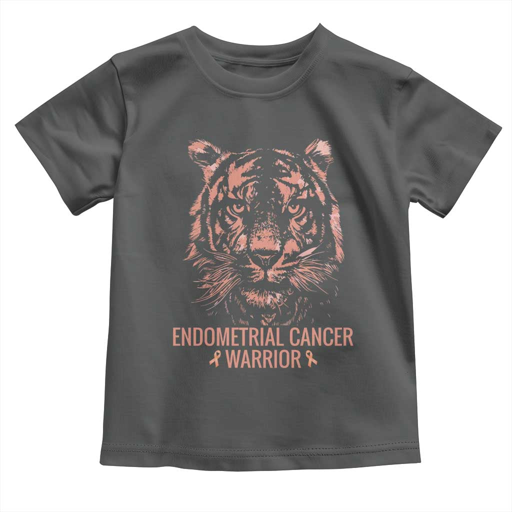 Endometrial Cancer Warrior Tiger Toddler T Shirt Strength Courage Hope