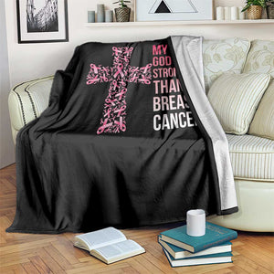 My God Is Stronger Than Breast Cancer Survivor Hope Gift Throw Blanket