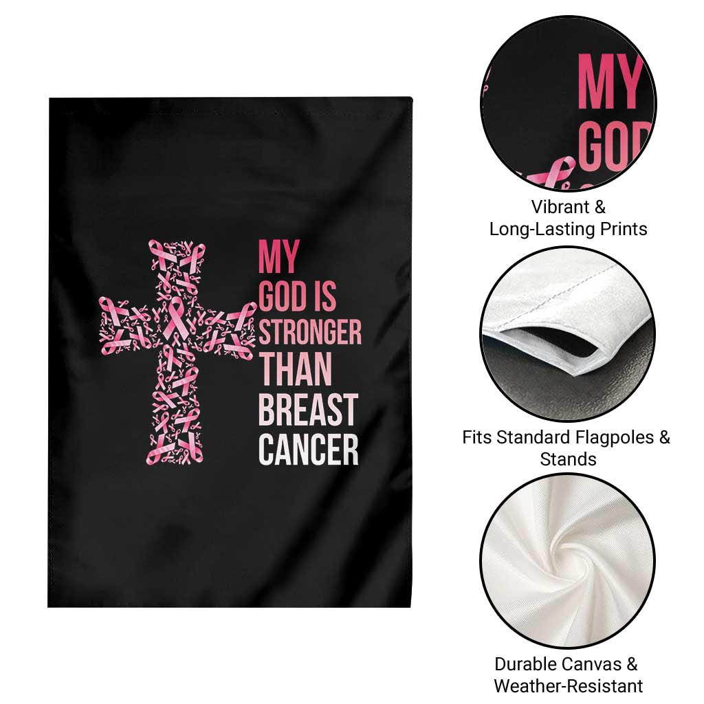 My God Is Stronger Than Breast Cancer Survivor Hope Gift Garden Flag