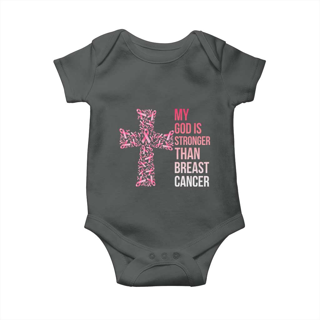 My God Is Stronger Than Breast Cancer Survivor Hope Gift Baby Onesie