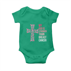 My God Is Stronger Than Breast Cancer Survivor Hope Gift Baby Onesie