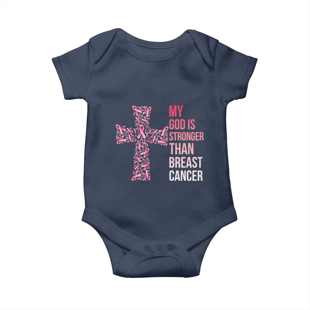My God Is Stronger Than Breast Cancer Survivor Hope Gift Baby Onesie