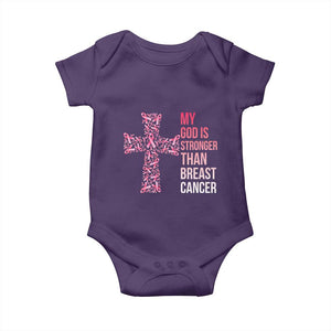 My God Is Stronger Than Breast Cancer Survivor Hope Gift Baby Onesie
