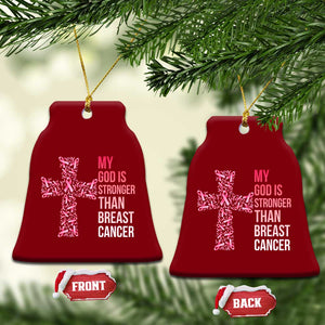 My God Is Stronger Than Breast Cancer Survivor Hope Gift Ceramic Ornament
