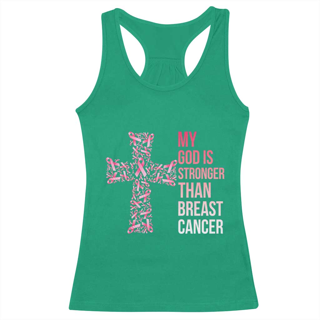 My God Is Stronger Than Breast Cancer Survivor Hope Gift Racerback Tank Top