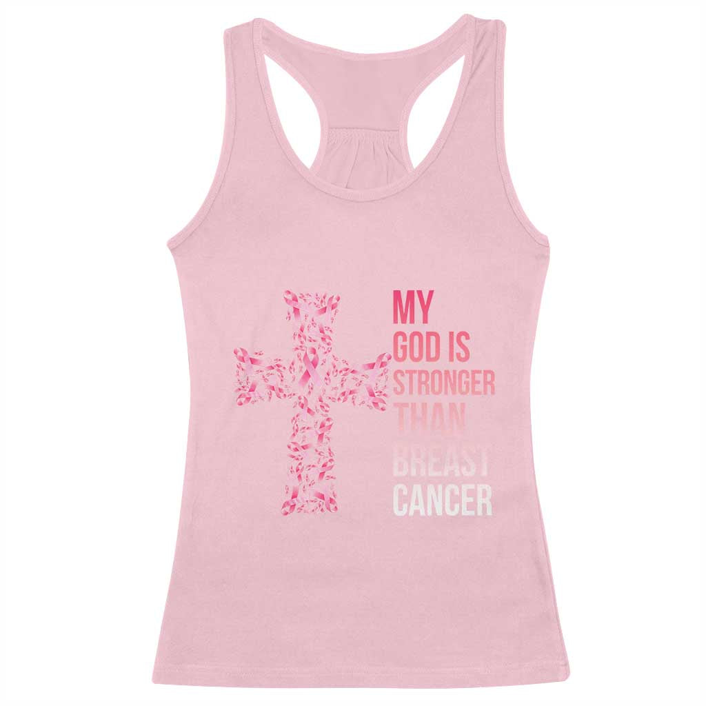 My God Is Stronger Than Breast Cancer Survivor Hope Gift Racerback Tank Top