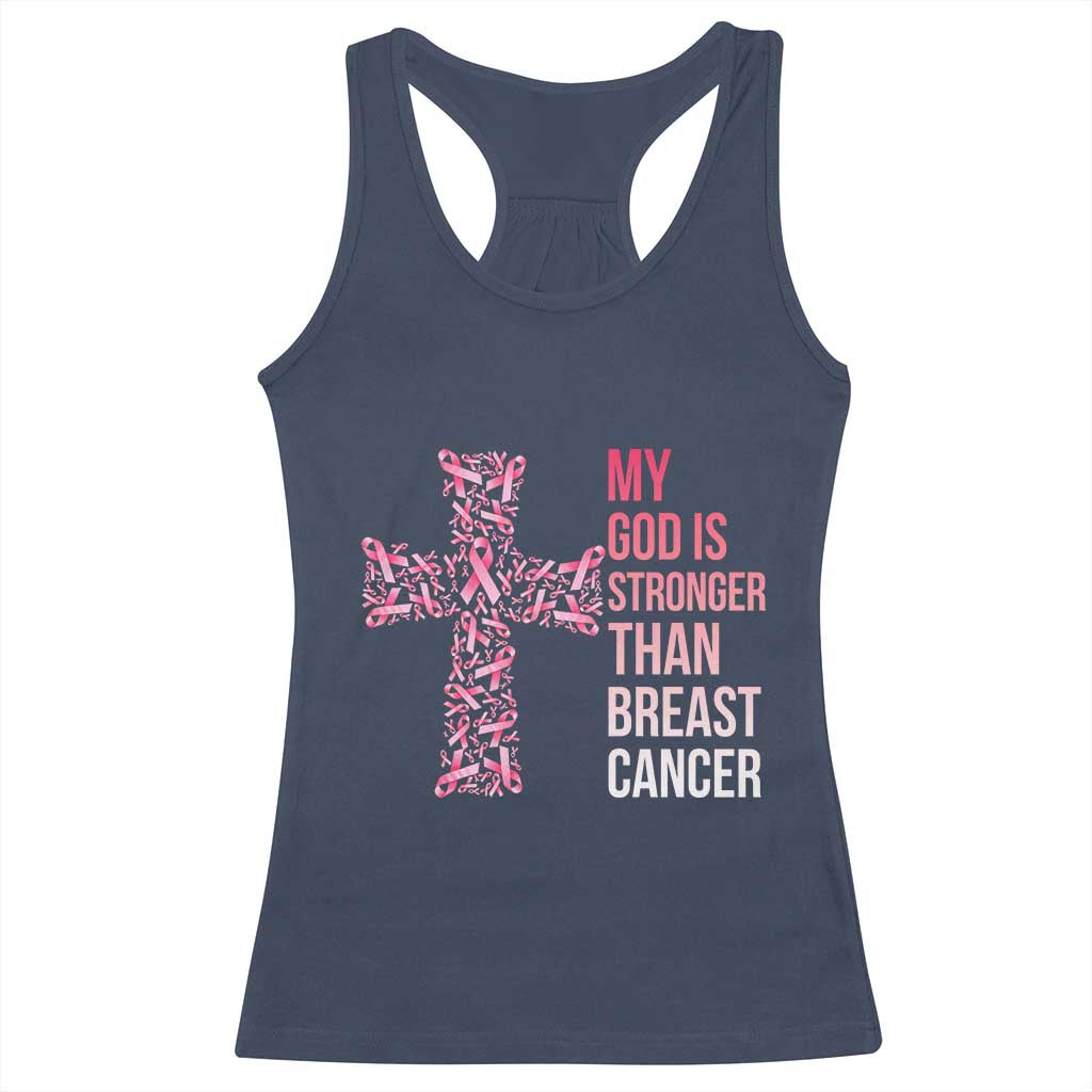 My God Is Stronger Than Breast Cancer Survivor Hope Gift Racerback Tank Top