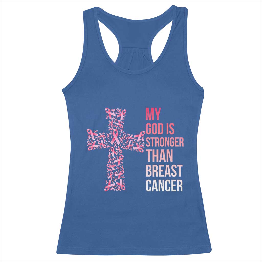 My God Is Stronger Than Breast Cancer Survivor Hope Gift Racerback Tank Top
