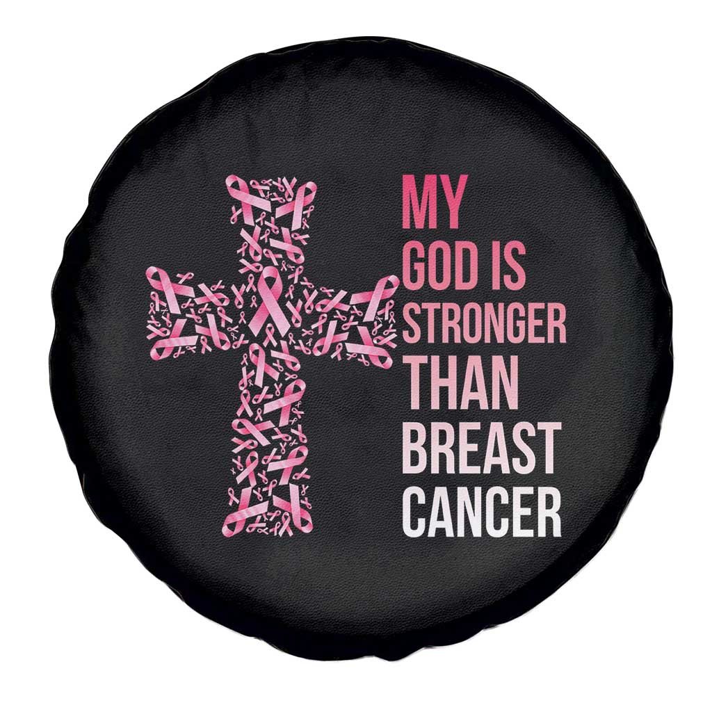 My God Is Stronger Than Breast Cancer Survivor Hope Gift Spare Tire Cover