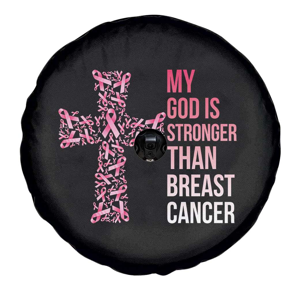 My God Is Stronger Than Breast Cancer Survivor Hope Gift Spare Tire Cover