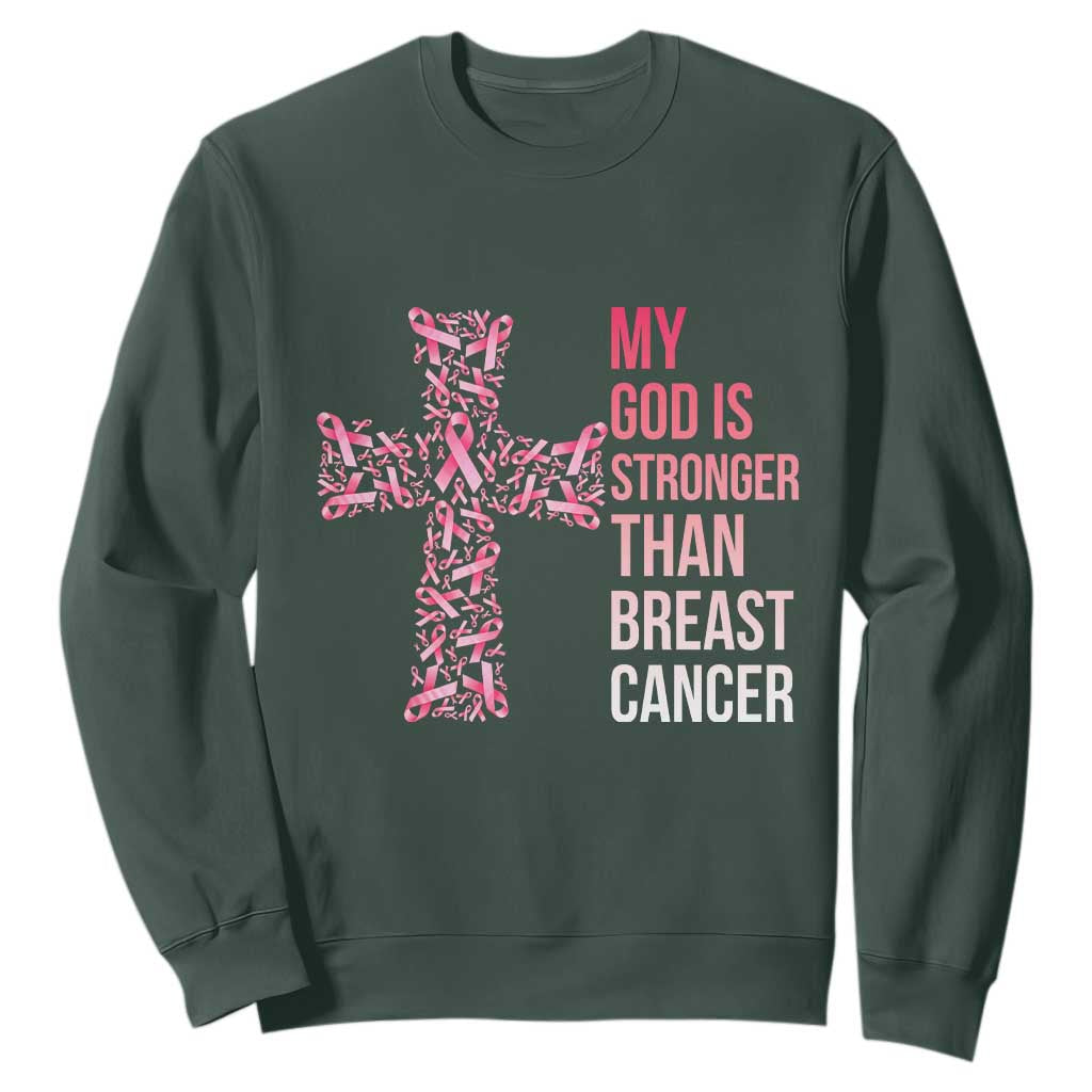 My God Is Stronger Than Breast Cancer Survivor Hope Gift Sweatshirt