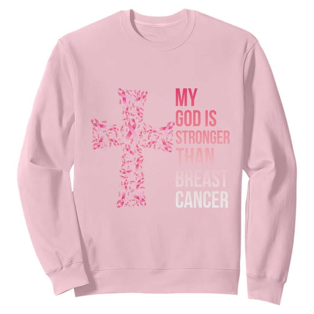 My God Is Stronger Than Breast Cancer Survivor Hope Gift Sweatshirt