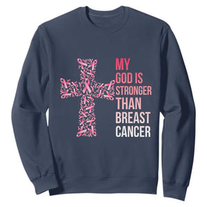 My God Is Stronger Than Breast Cancer Survivor Hope Gift Sweatshirt