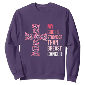 My God Is Stronger Than Breast Cancer Survivor Hope Gift Sweatshirt