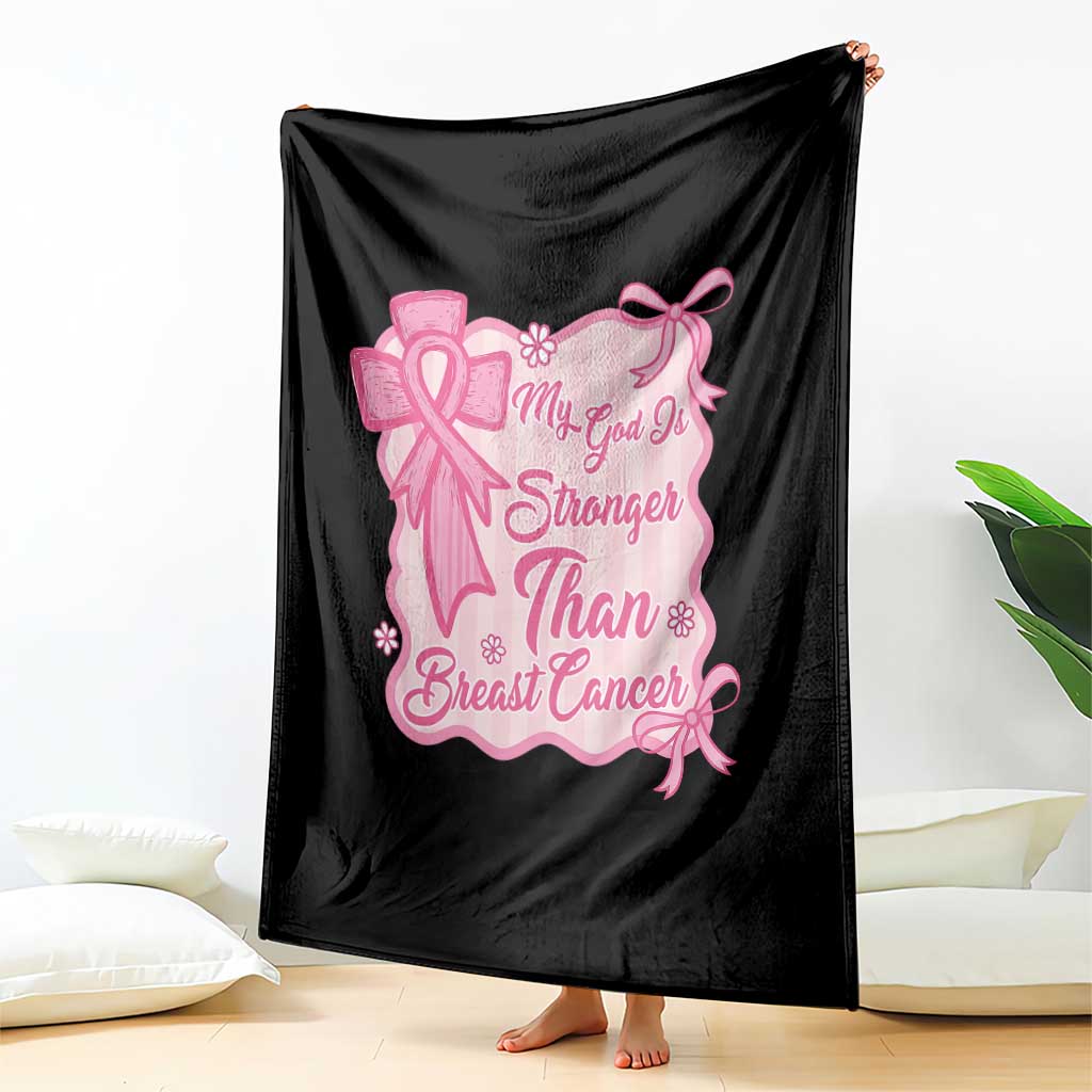 My God Is Stronger Than Breast Cancer Throw Blanket Christian Support Gift