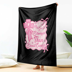 My God Is Stronger Than Breast Cancer Throw Blanket Christian Support Gift