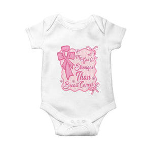 My God Is Stronger Than Breast Cancer Baby Onesie Christian Support Gift