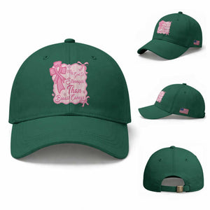 My God Is Stronger Than Breast Cancer Baseball Cap Christian Support Gift