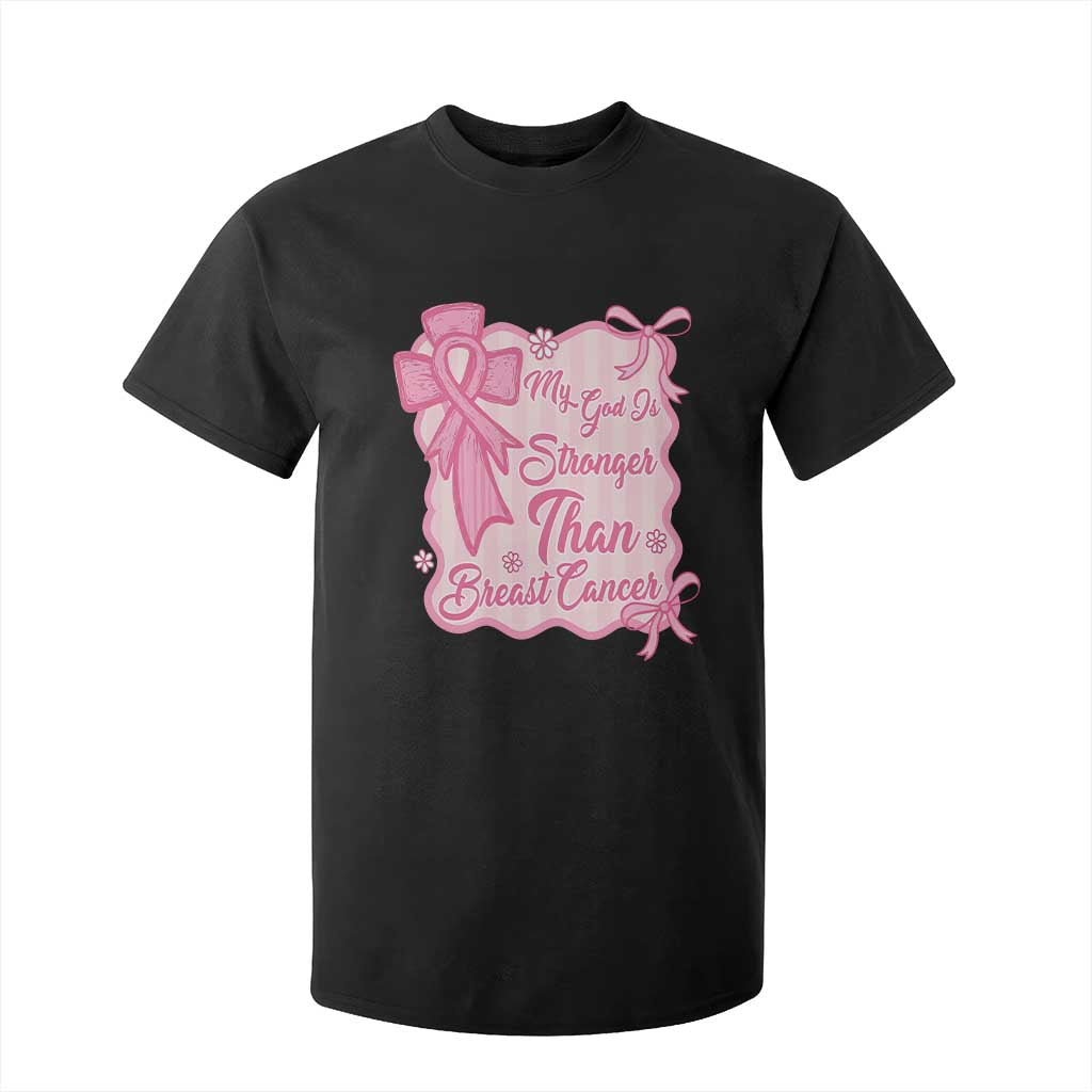 My God Is Stronger Than Breast Cancer T Shirt For Kid Christian Support Gift