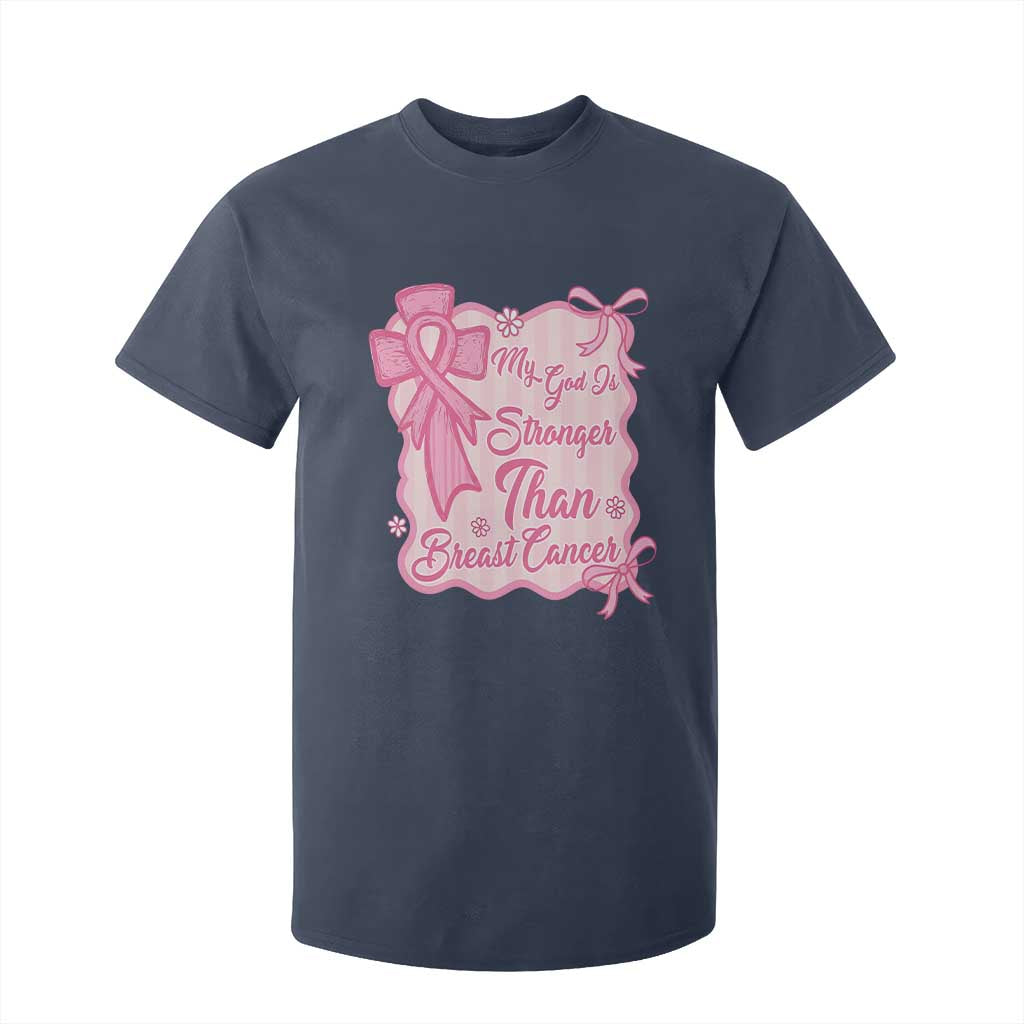 My God Is Stronger Than Breast Cancer T Shirt For Kid Christian Support Gift