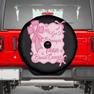 My God Is Stronger Than Breast Cancer Spare Tire Cover Christian Support Gift