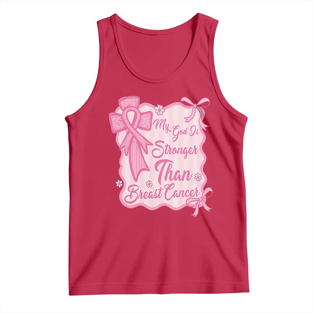 My God Is Stronger Than Breast Cancer Tank Top Christian Support Gift