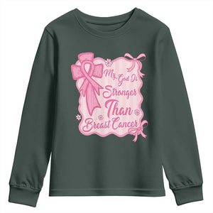 My God Is Stronger Than Breast Cancer Youth Sweatshirt Christian Support Gift