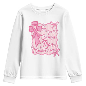 My God Is Stronger Than Breast Cancer Youth Sweatshirt Christian Support Gift