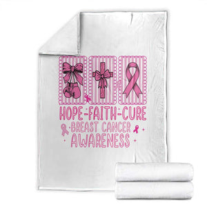 Hope Faith Cure Breast Cancer Awareness Throw Blanket Pink Ribbon Survivor Support Gift