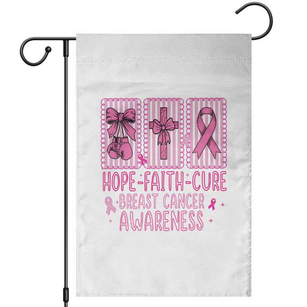 Hope Faith Cure Breast Cancer Awareness Garden Flag Pink Ribbon Survivor Support Gift TS12 White Print Your Wear