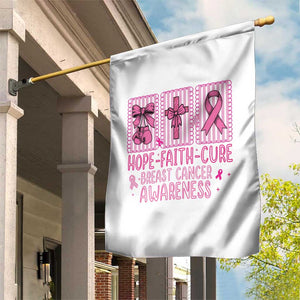 Hope Faith Cure Breast Cancer Awareness Garden Flag Pink Ribbon Survivor Support Gift